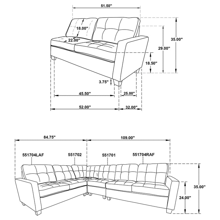 Georgina 4-piece Upholstered Modular Sectional Sofa Beige