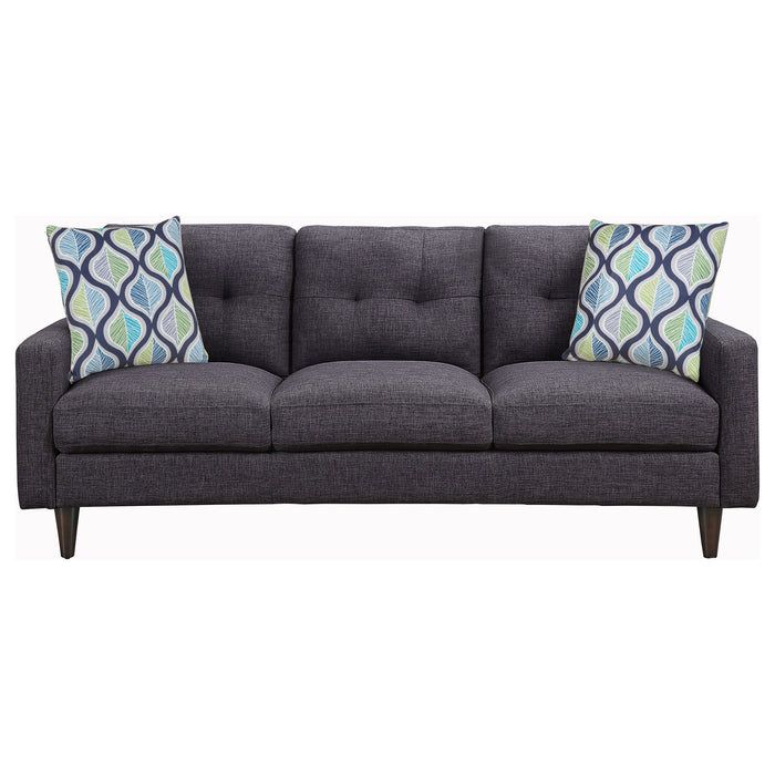 Watsonville Upholstered Track Arm Tufted Sofa Grey