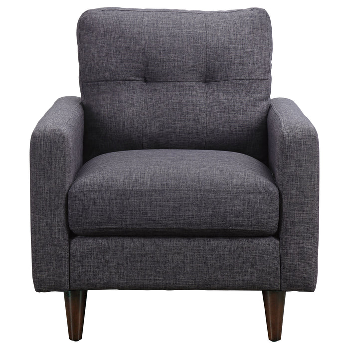 Watsonville Upholstered Track Arm Tufted Accent Chair Grey