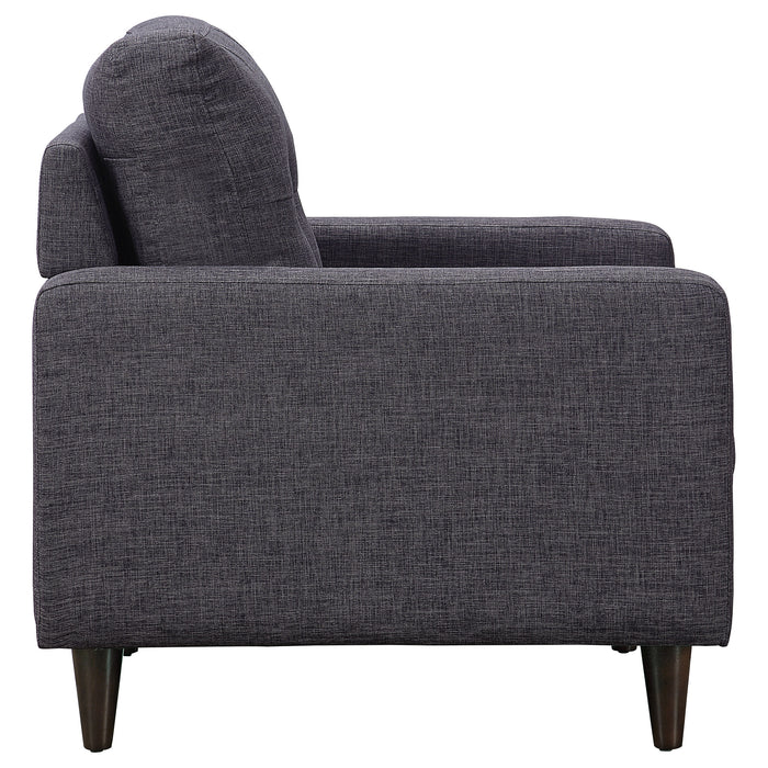 Watsonville Upholstered Track Arm Tufted Accent Chair Grey