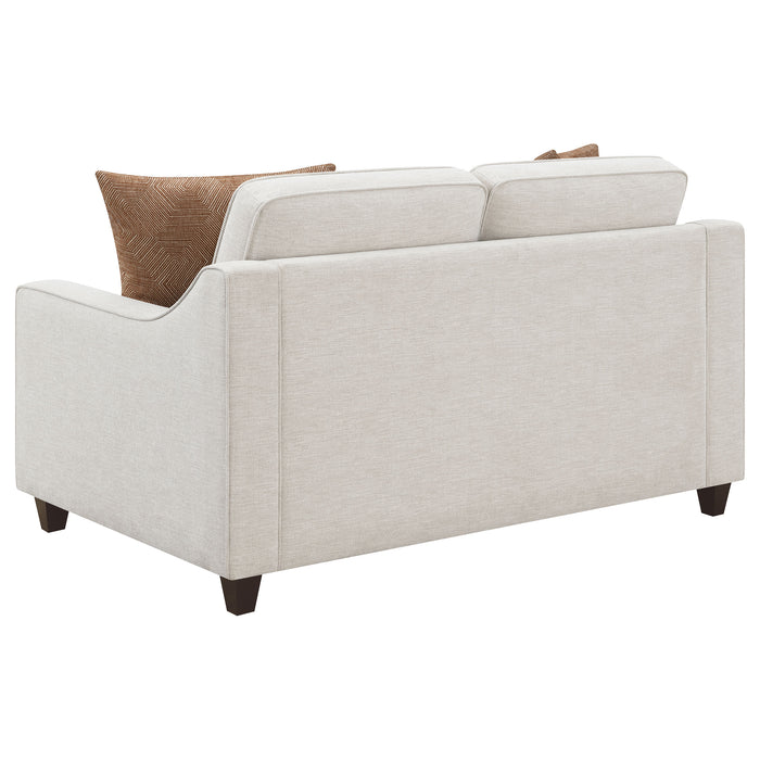 Christine 2-piece Upholstered Sloped Arm Sofa Set Beige