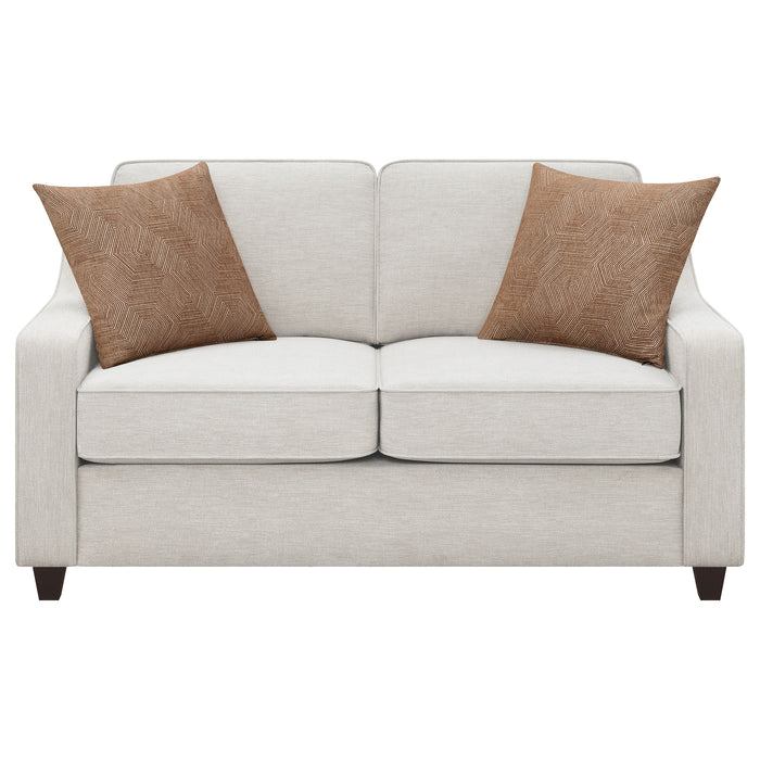 Christine 2-piece Upholstered Sloped Arm Sofa Set Beige