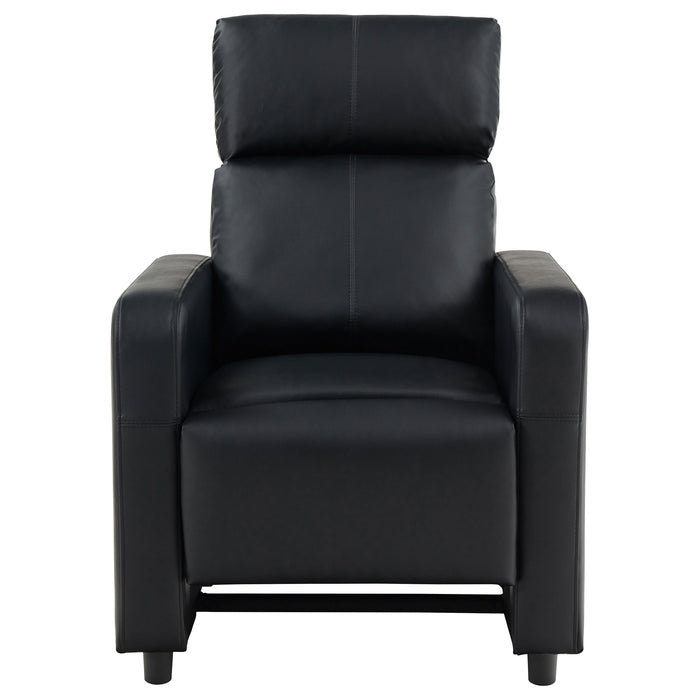 Toohey Upholstered Home Theater Push Back Recliner Black