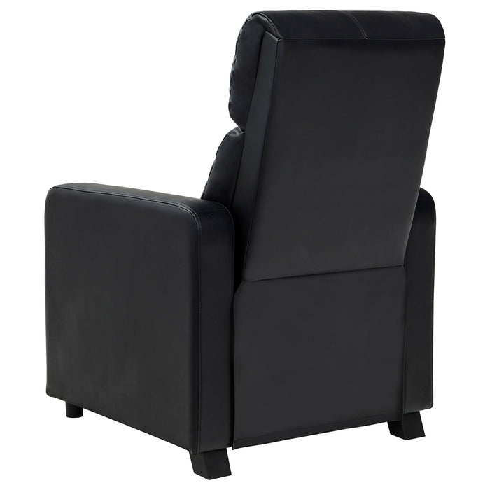 Toohey Upholstered Home Theater Push Back Recliner Black