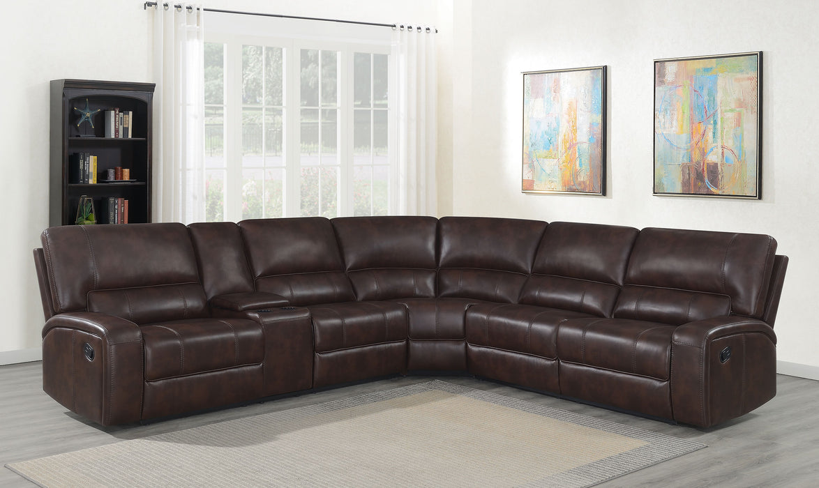 Brunson 3-piece Upholstered Reclining Sectional Sofa Brown