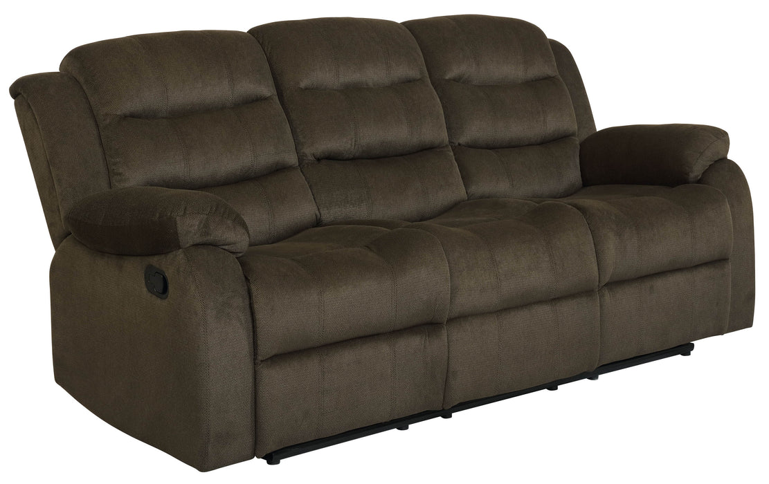Rodman 2-piece Upholstered Reclining Sofa Set Olive Brown