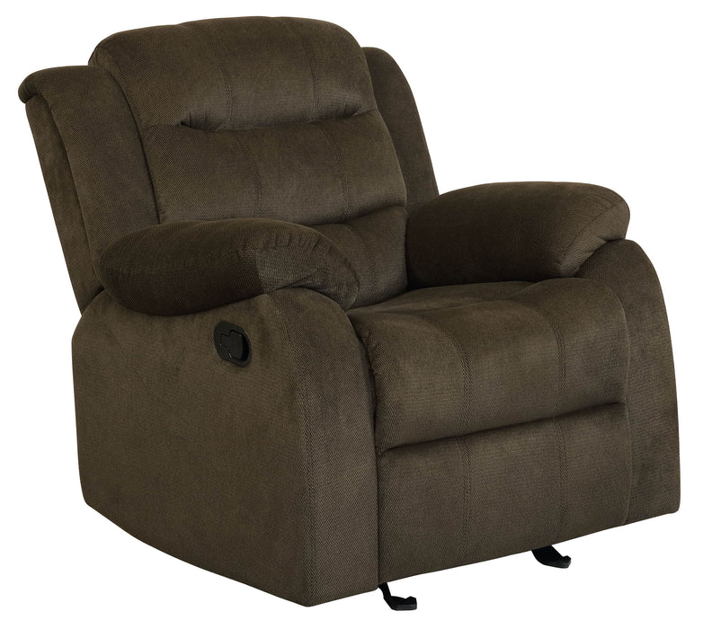 Rodman 3-piece Upholstered Reclining Sofa Set Olive Brown