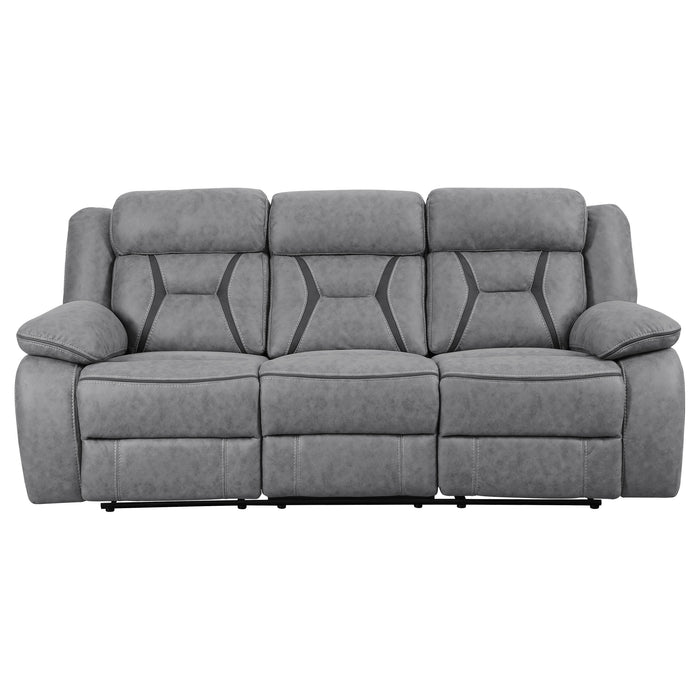 Higgins Upholstered Motion Reclining Sofa Grey