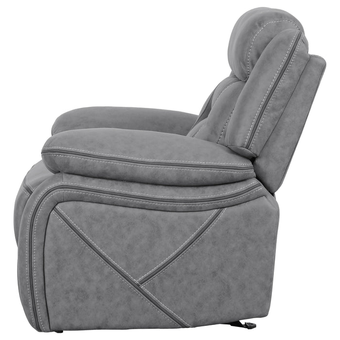 Higgins Upholstered Glider Recliner Chair Grey