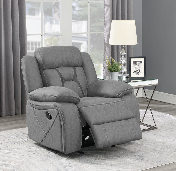 Higgins Upholstered Glider Recliner Chair Grey