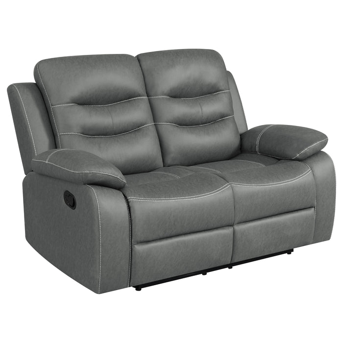 Nova 3-piece Upholstered Padded Arm Sofa Set Dark Grey