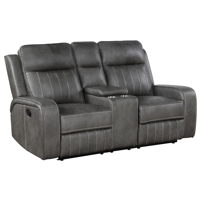 Raelynn 2-piece Upholstered Reclining Sofa Set Grey
