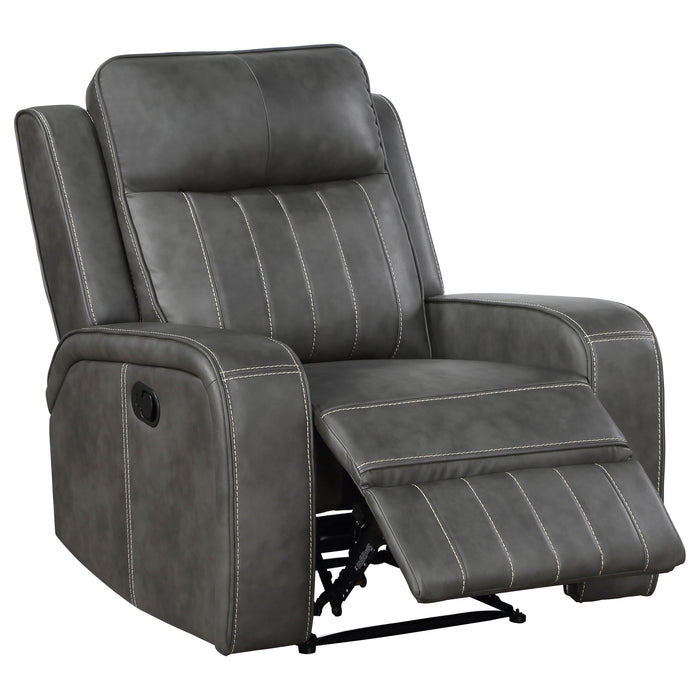 Raelynn 3-piece Upholstered Reclining Sofa Set Grey