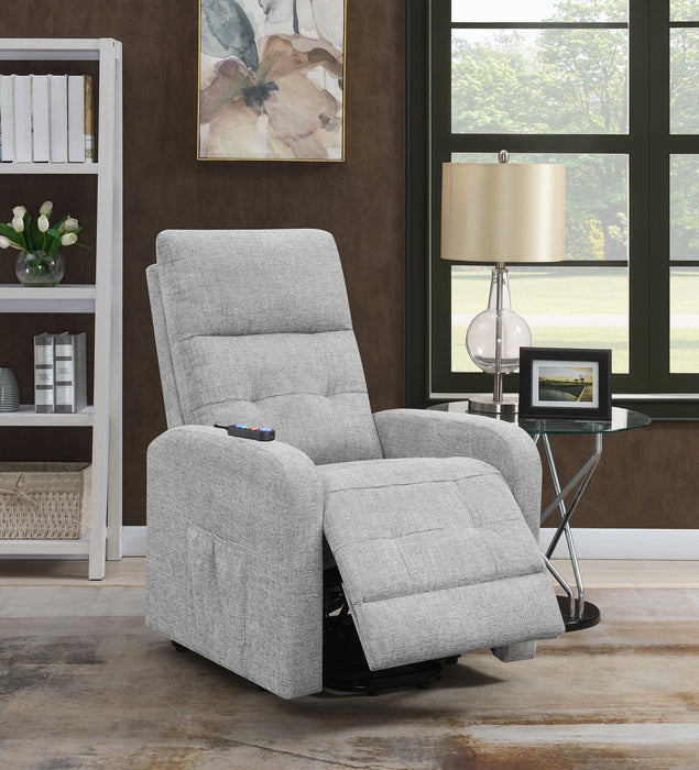 Howie Upholstered Power Lift Massage Chair Grey