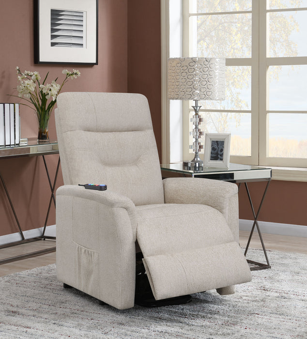 Henrietta Upholstered Power Lift Massage Chair Beige