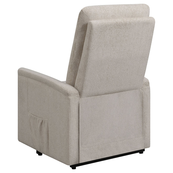 Henrietta Upholstered Power Lift Massage Chair Beige