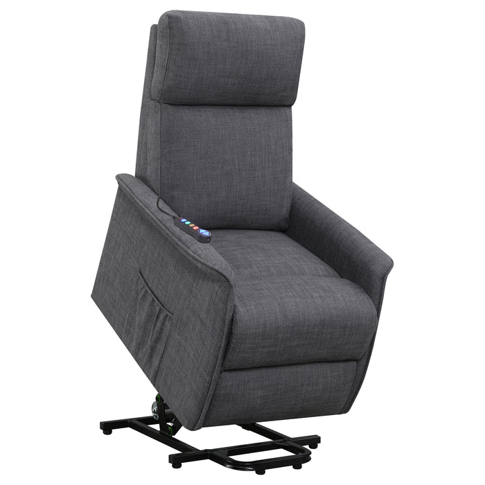 Herrera Upholstered Power Lift Massage Chair Charcoal