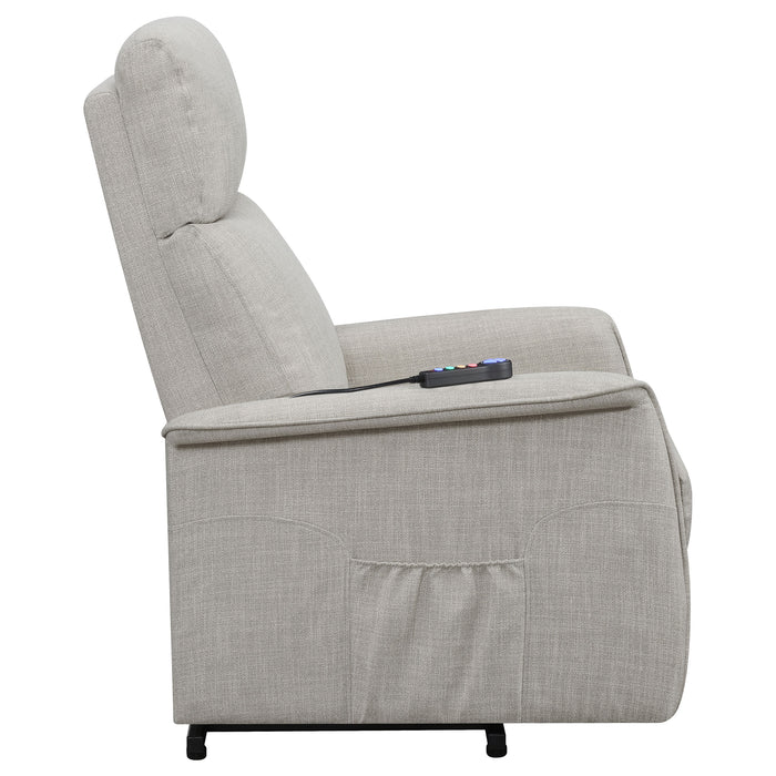 Herrera Upholstered Power Lift Massage Chair Beige