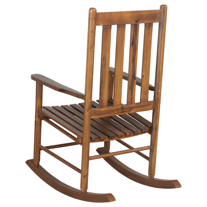 Annie Slat Back Solid Wood Rocking Chair Golden Brown
