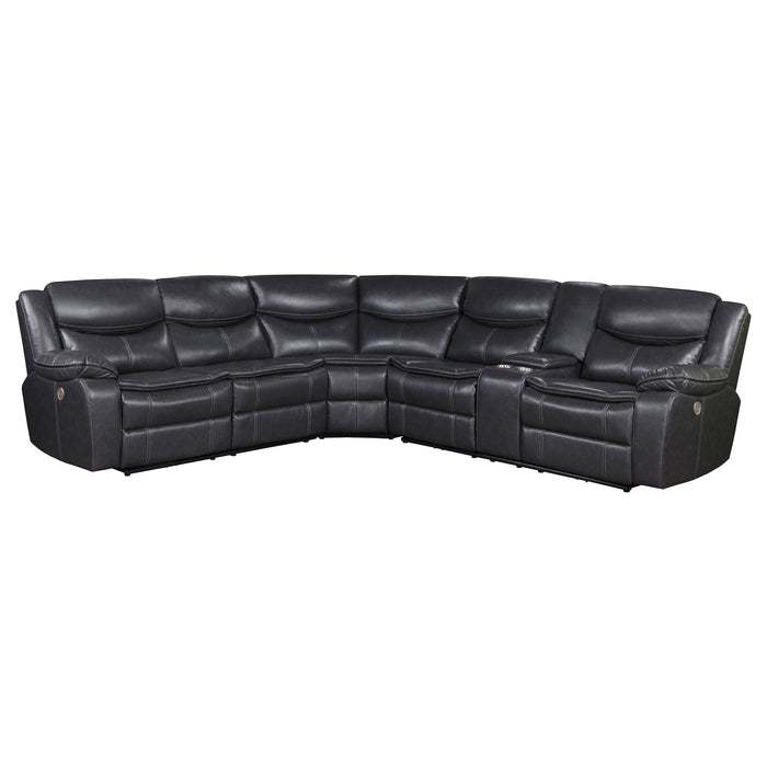 Sycamore Upholstered Power Reclining Sectional Sofa Grey