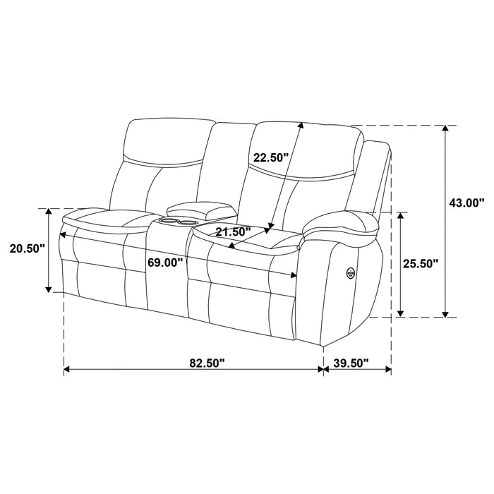 Sycamore Upholstered Power Reclining Sectional Sofa Grey