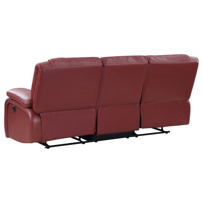 Camila Upholstered Motion Reclining Sofa Red