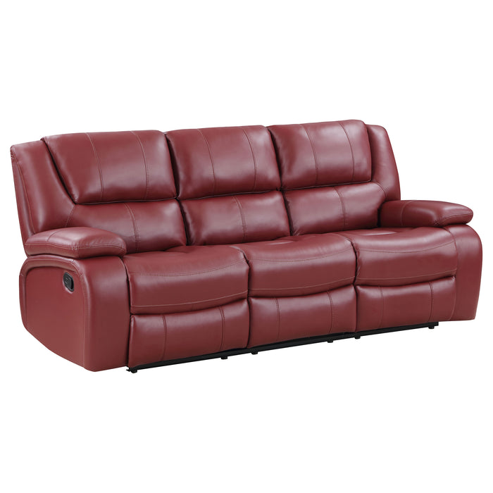 Camila Upholstered Motion Reclining Sofa Red