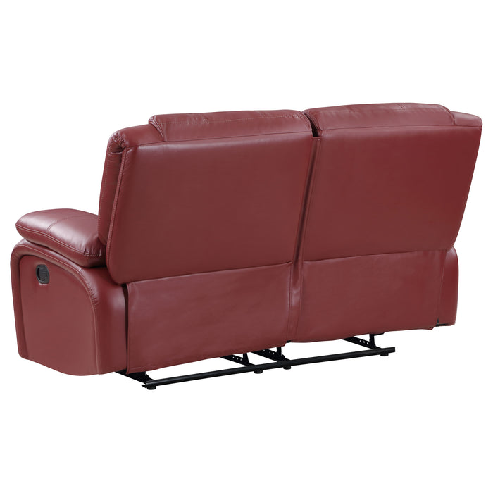 Camila 2-piece Upholstered Reclining Sofa Set Red