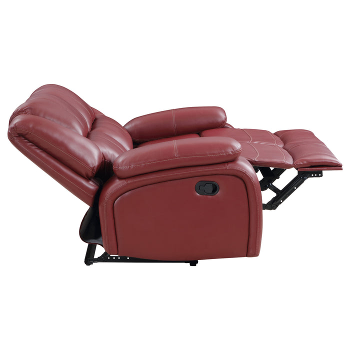 Camila Upholstered Motion Reclining Loveseat Red