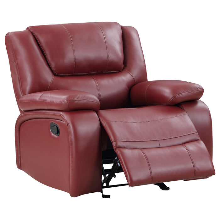 Camila Upholstered Glider Recliner Chair Red