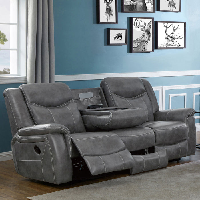Conrad Upholstered Padded Arm Motion Sofa Grey