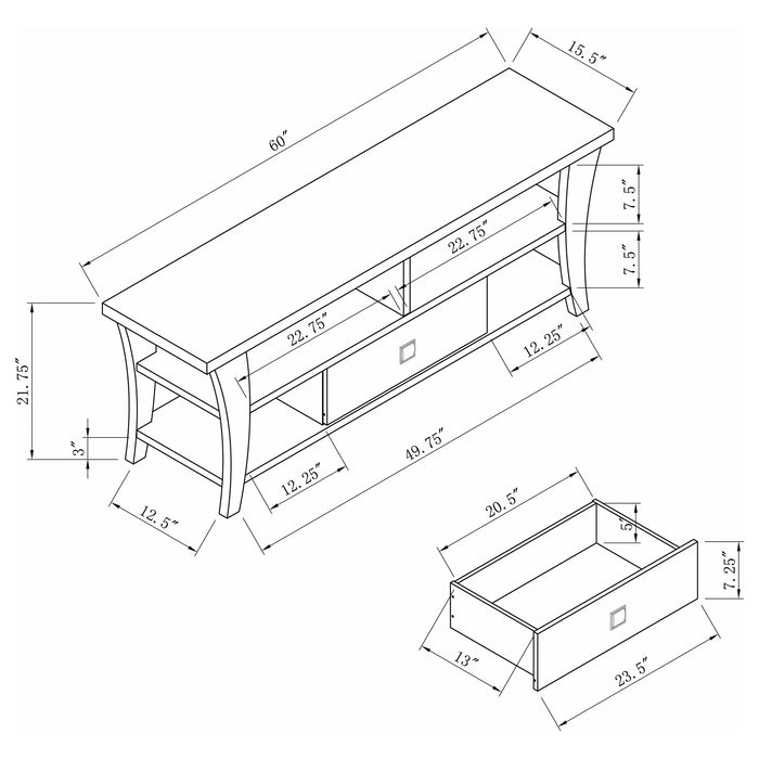 Anita 1-drawer Engineered Wood 60" TV Stand Cappuccino