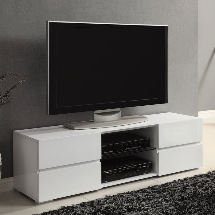 Galvin 4-drawer Wood 55" TV Stand White High Gloss