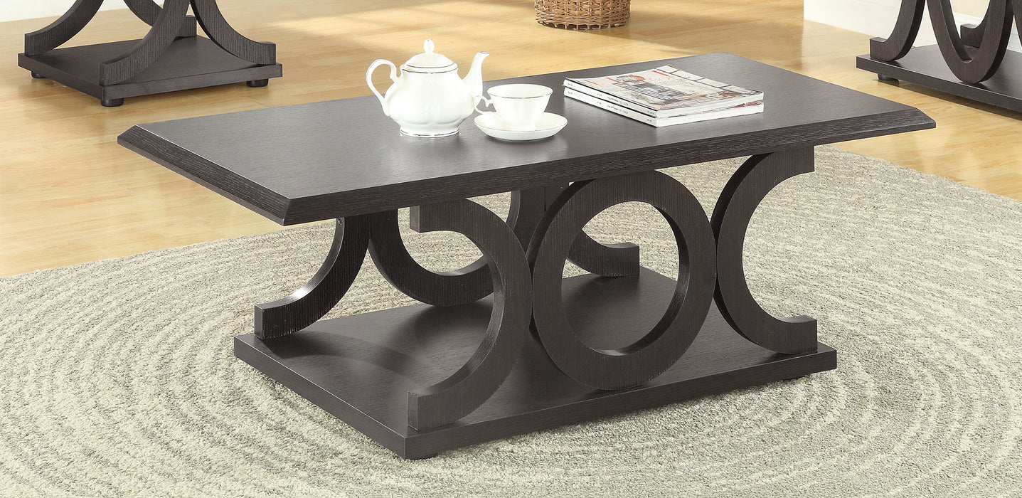 Shelly Rectangular Engineered Wood Coffee Table Cappuccino