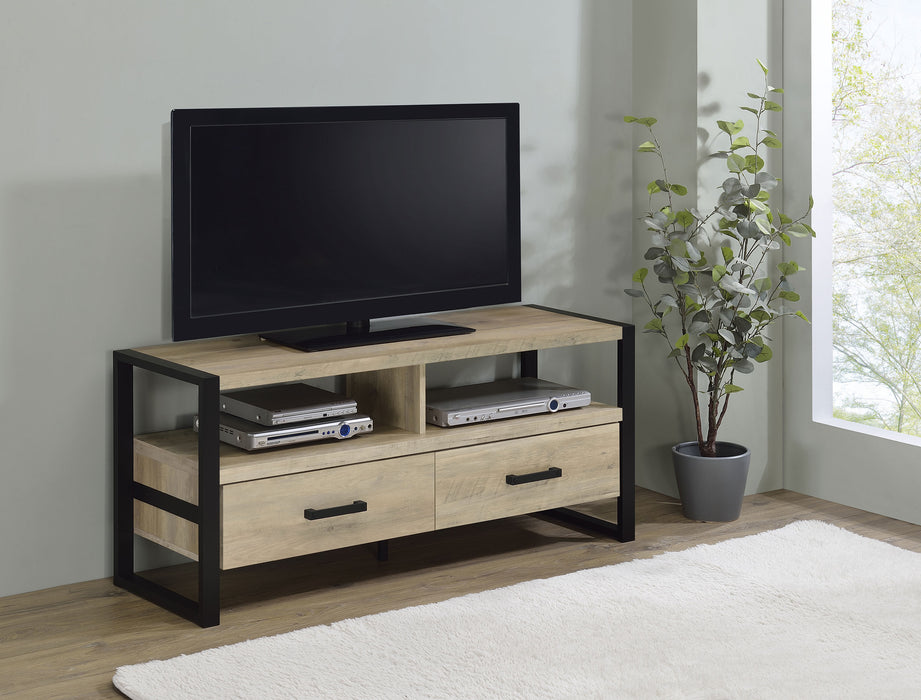 James 2-drawer Engineered Wood 48" TV Stand Distressed Pine
