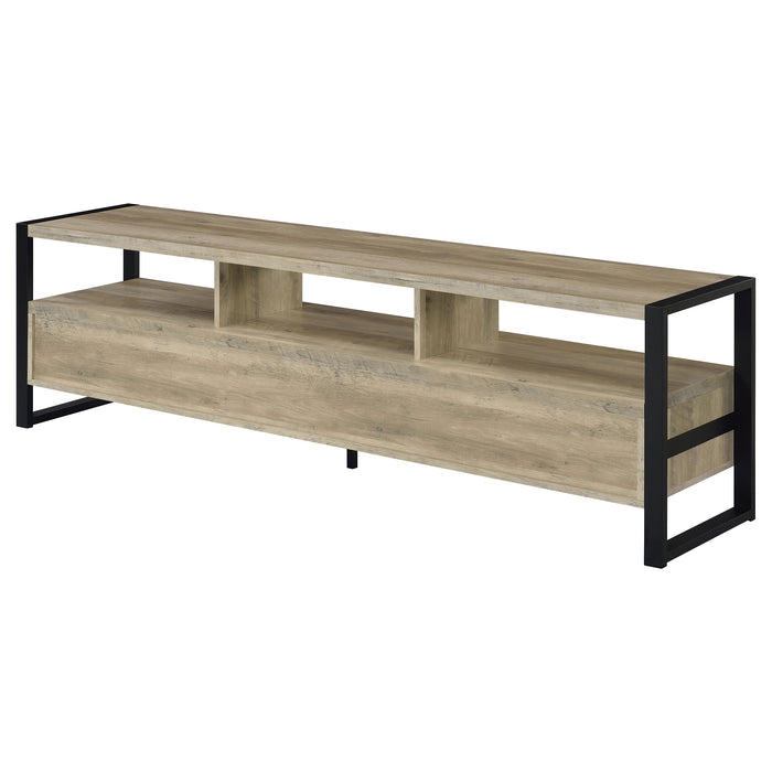 James 3-drawer Engineered Wood 71" TV Stand Distressed Pine