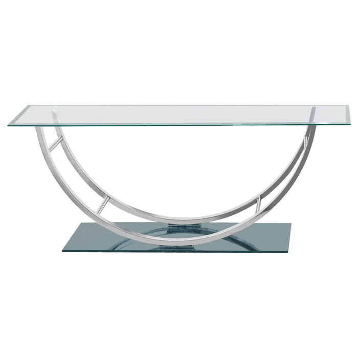 Danville Rectangular U-Shaped Glass Top Coffee Table Chrome