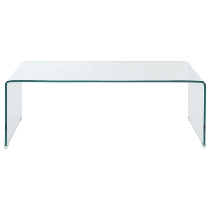 Ripley Rectangular Tempered Bent Glass Coffee Table Clear