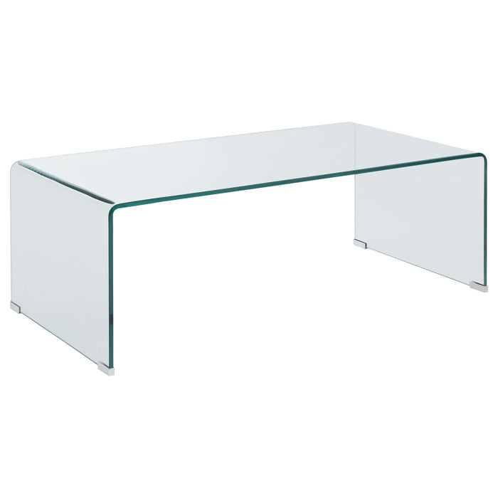 Ripley Rectangular Tempered Bent Glass Coffee Table Clear