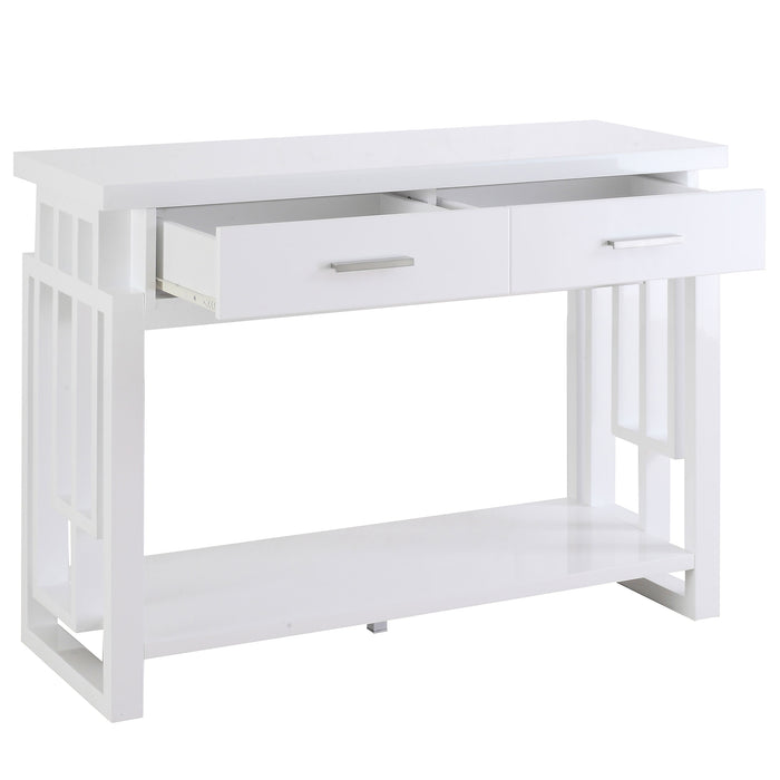 Schmitt 2-drawer Entryway Console Table High Glossy White