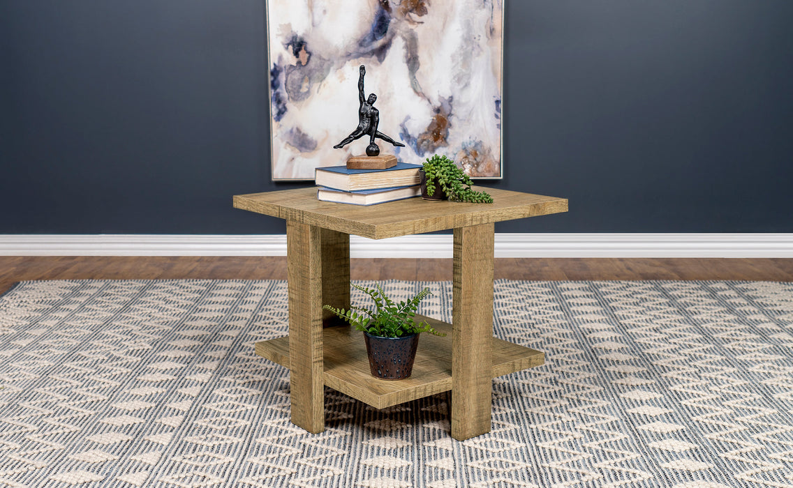 Dawn Square Engineered Wood End Table Mango Brown