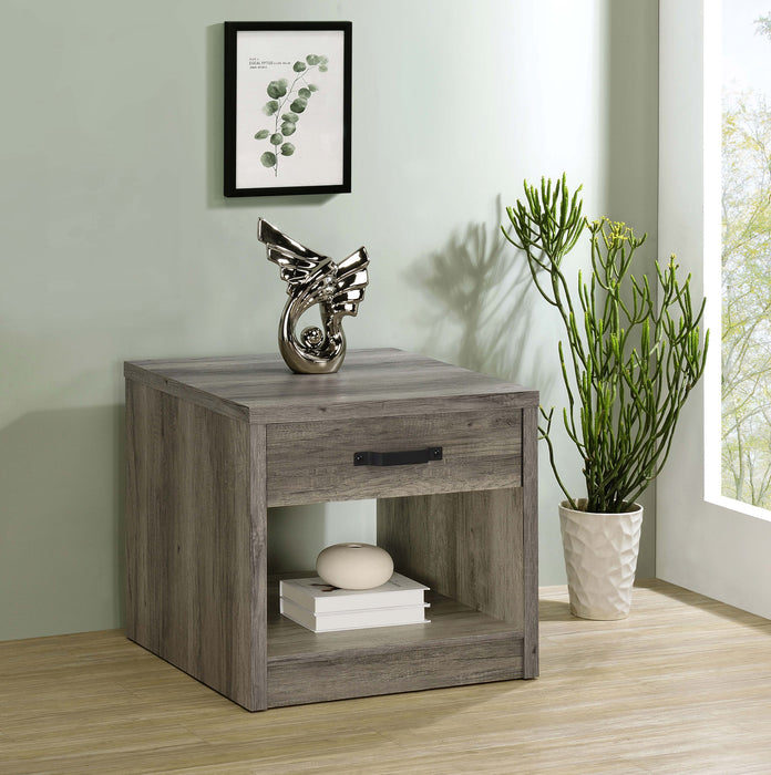 Felix 1-drawer Engineered Wood Side End Table Grey Driftwood