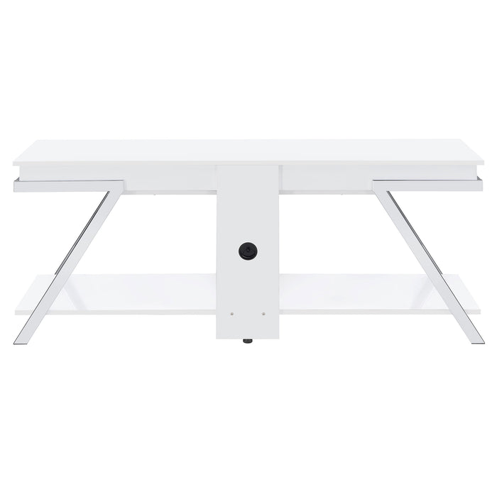 Marcia 1-drawer Wood 60" TV Stand White High Gloss