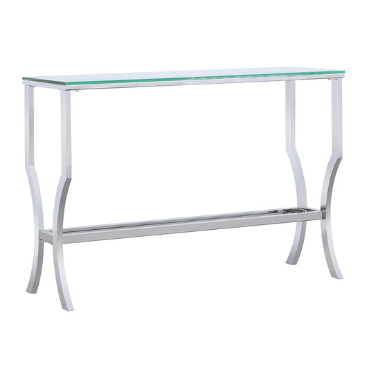 Saide Rectangular Glass Top Entryway Console Table Chrome