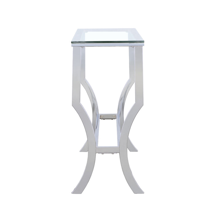 Saide Rectangular Glass Top Entryway Console Table Chrome
