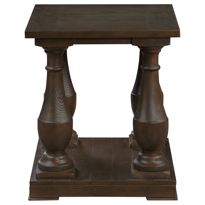 Walden Rectangular Wood Side End Table Coffee Brown