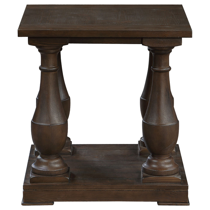 Walden Rectangular Wood Side End Table Coffee Brown