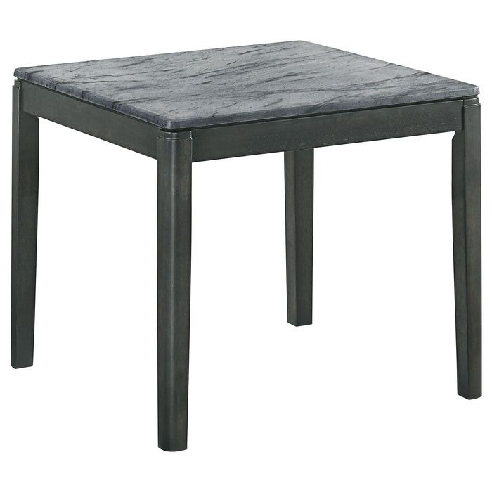 Mozzi Square Faux Marble Side End Table Grey and Black