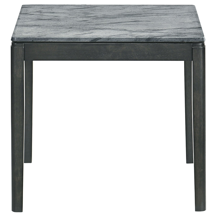 Mozzi Square Faux Marble Side End Table Grey and Black