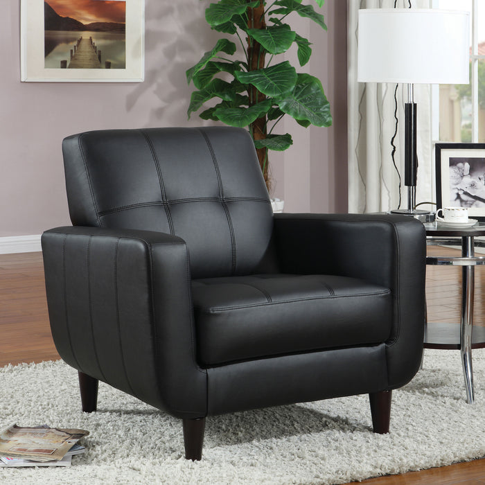Aaron Upholstered Track Arm Tufted Accent Chair Black